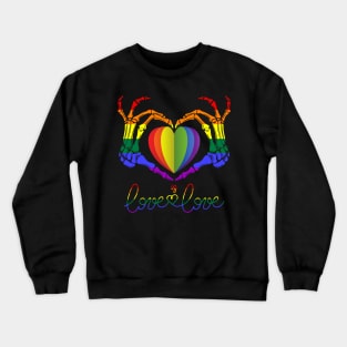 Rainbow Skeleton Heart Loves Is Love LGBT Gay Lesbian Pride Crewneck Sweatshirt